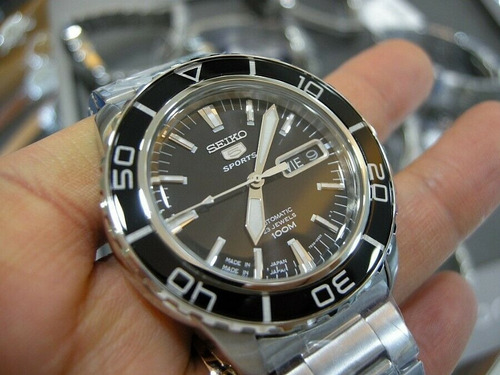 Made In Japan Seiko Automático Preto Snzh55j1 -12x