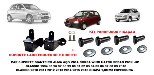 Par Suporte Dianteiro Alma Aco Corsa Wind Pick-up Todas