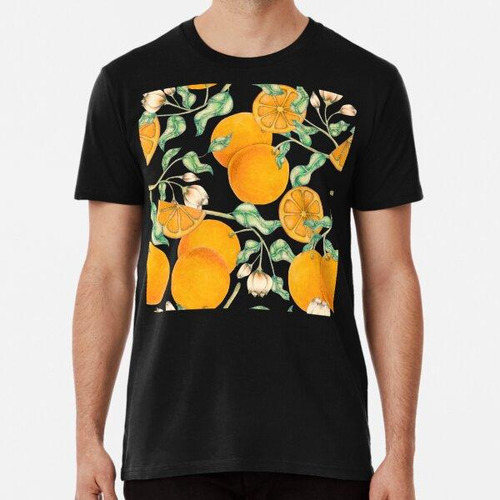 Remera Diseño De Patrón De Árbol De Fruta Naranja Algodon Pr