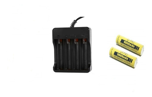 Kit Carregador + 4 Baterias 18650 3,7/4,2v 9800mah  Jyx