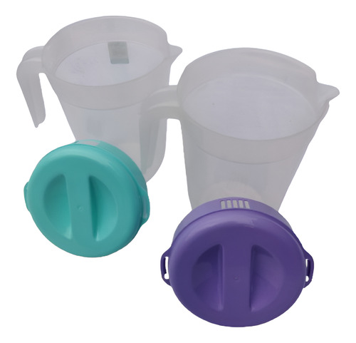 Set 2 Jarra De Plástico 3.7 Litros Resistente Con Tapa