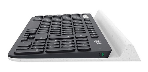 Teclado bluetooth Logitech K780 QWERTY español latinoamérica color negro y blanco
