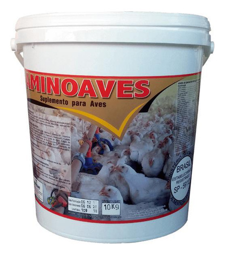 Aminoaves, Premix Para Ração Em Todas As Fases - Balde 10kg