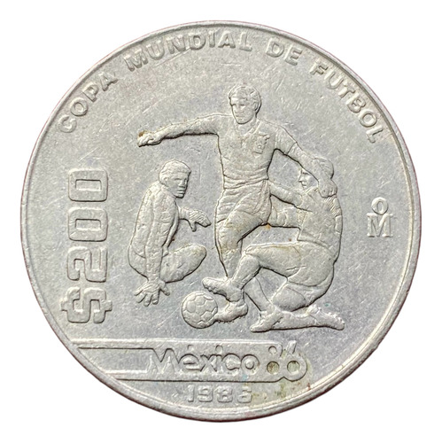 Moneda 200 Pesos Mexico 1986 Mundial Copa Mundial Fifa (Usado)