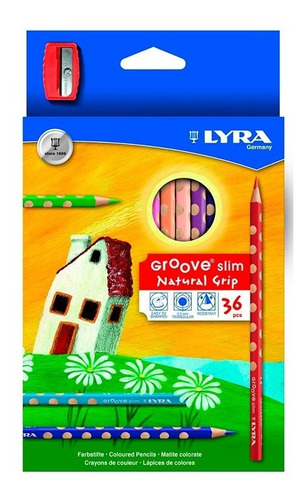 Lápices De Colores Lyra Groove Slim Estuche X36