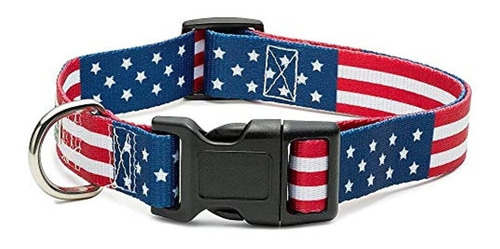 Collar De Perro Bandera Americana En 5 Tamaños Diferentes