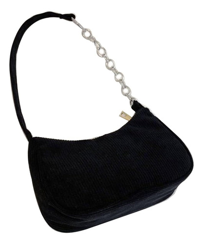 Vintage Messenger Bag Shoulder Bag With Zipper Stripe Corduroy Underarm Bag All-match Handbag For Women Girls Daily Wear