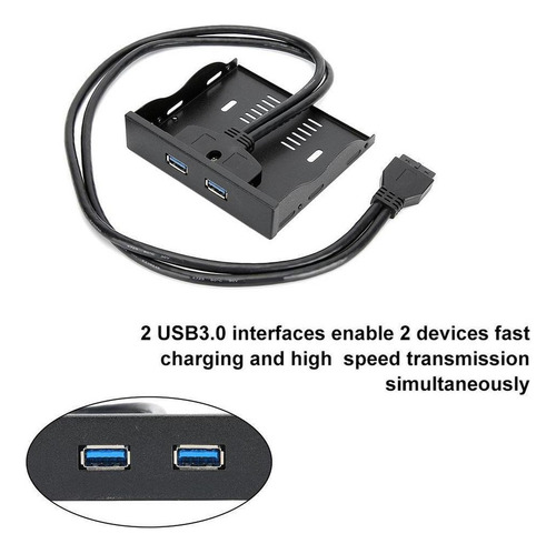 Panel Frontal Floppy Bay De 20 Pines, 3.5, 2 Puertos Usb 3.0
