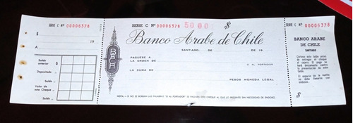 Cheques Antiguos Bancos Chilenos 