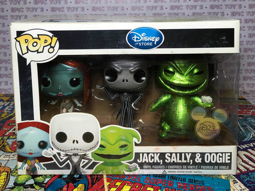 Funko Pop El Extraño Mundo De Jack 3pack Sally Oggie Metalic (Usado)