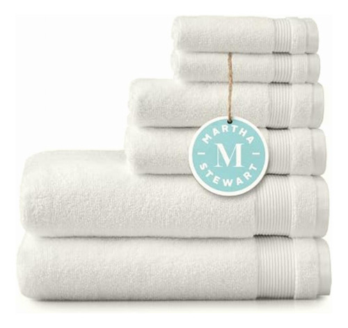 Martha Stewart 100% Cotton Bath Towels Set Of 6 Piece, 2