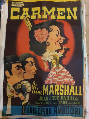 1 Antiguo Afiche De Cine Original- Carmen -nini Mashall 545