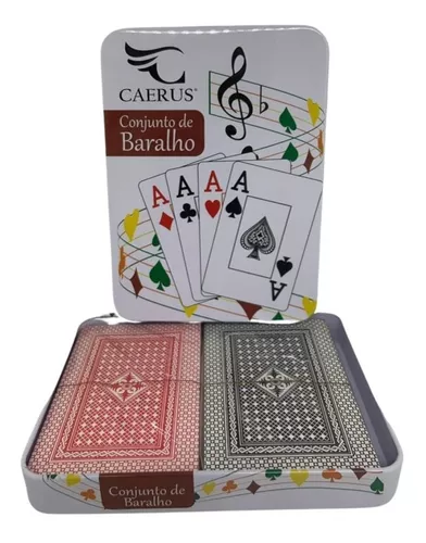 Baralho Duplo Revestdo Em Plástico Completo Para Truco Poker Buraco 21 Jogo  de Cartas