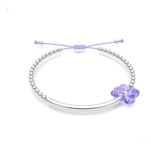 Pulsera Mariposa Swarovski Rosa Y Plata .925 Agálea Joyería