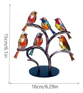 Decoración Mesa Pájaros Acrílico Estatua Coloridos Ornamento