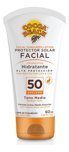 Protector Solar Facial Color 50 Fps 60ml Cocoa Beach