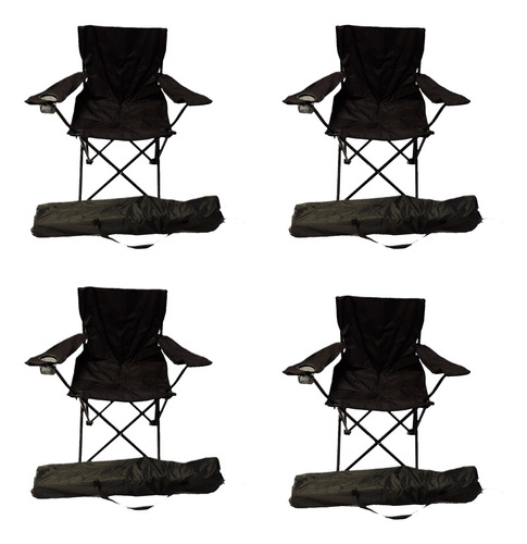 Resel Pack De 4 Sillas Plegables Tipo Camping Para Exterior