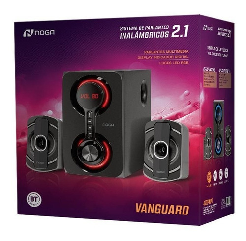 Imagen 2 de 4 de Parlante Noga 2.1 Vanguard Rgb 40w Bluetooth