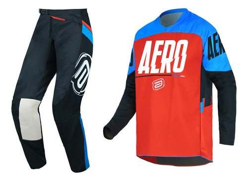 Conjunto Motocross Cross Asw Podium Vitalogy Azul Vermelho