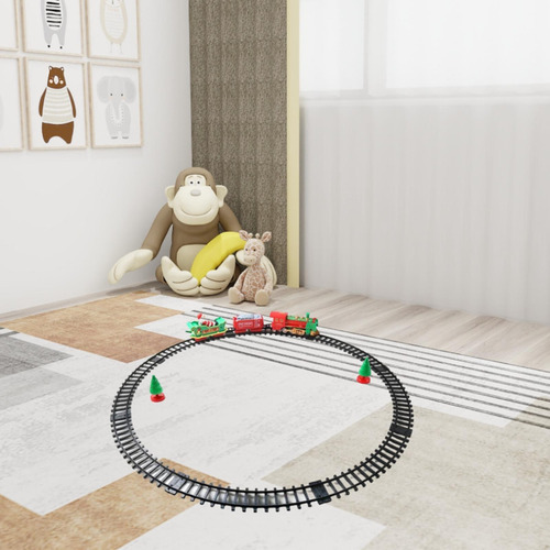 Tren Eléctrico Navideño Con Rieles Juego De Tren Navideño