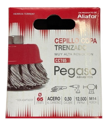Imagen 6 de 10 de Cepillo Copa Acero Trenzado 65mm Aliafor Amoladora Taladro