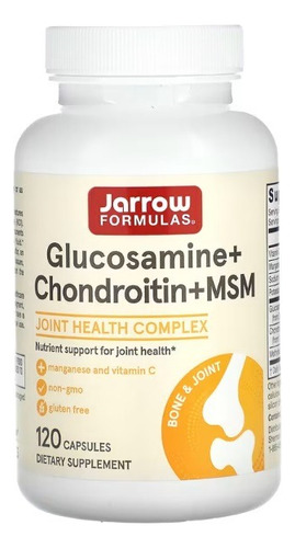 Jarrow Formulas Glucosamina, Condroitina Y Msm 120 Caps Sabor Sin Sabor