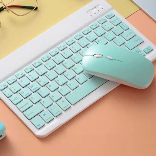 Imagen 2 de 2 de Kit De Teclado Bluetooth Con Ratón Soporte Teléfono/tablet