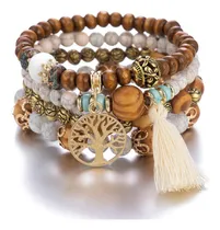 Comprar Aonklot Pulseras Con Cuentas Para Mujer Boho Pulseras Apilab
