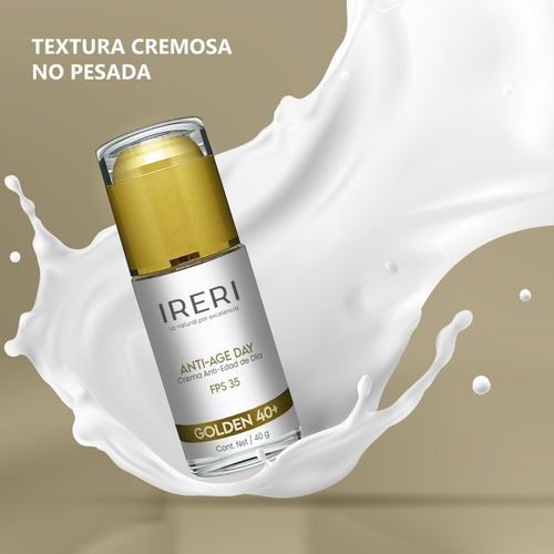 Imagen 6 de 9 de Crema Facial Antiarrugas Antiedad De Día Con Fps 35 Piel Madura 40+ Para Todo Tipo De Piel Línea Golden Ireri ®