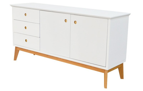 Comoda  Moderna En Madera Blanca Patascolor Natural Fidenza