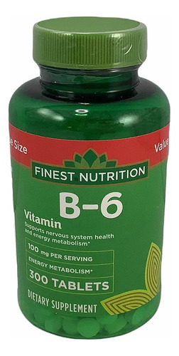 Tamaño Del Valor De Vitamina B6   100 Mg   300 Tabletas
