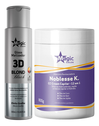 Kit Magic Color Noblesse 800g + 3d Efeito Grafite 500ml