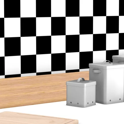 Papel de Parede Adesivo Lavável Decoração Pastilhas Azulejo Para Cozinha Bege  Xadrez 3D - Pro Decor