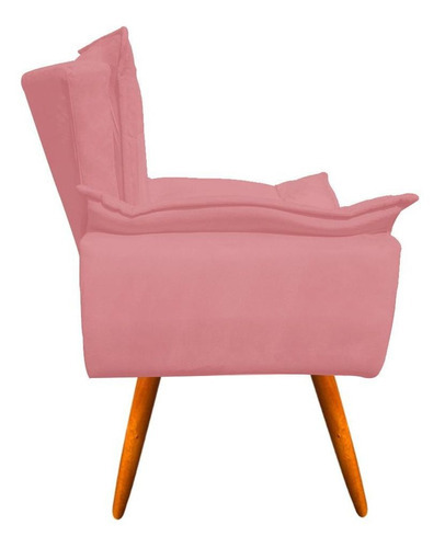 Poltrona Opala Com Puff Opala Suede - D'rossi Cor Rose
