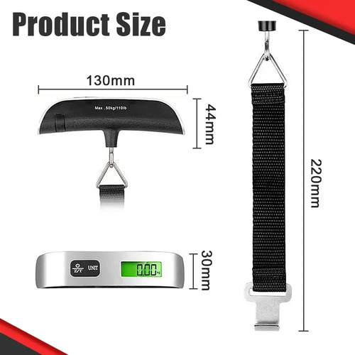 Q Báscula Electrónica Portátil 110 Lb/50 Kg Con Pantalla Lcd