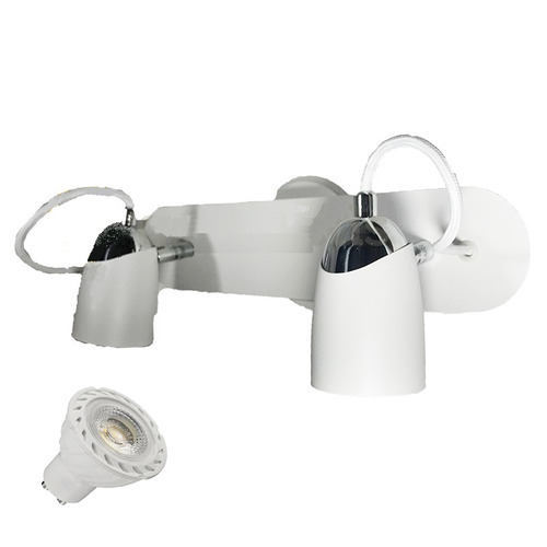 Aplique Pared Velador 2 Luces Konus Candil Blanco+ Dicro 7w