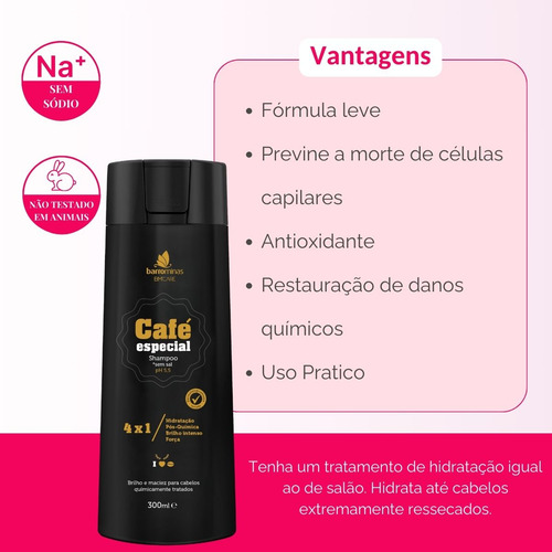 Shampoo Cafe Especial 300 Ml Barrominas Antienvelhecimento