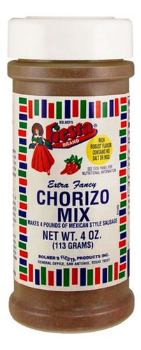 Mezcla De Chorizo Sin Sal Bolner's Fiesta Extra Fancy, 4