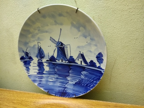 Plato Delft Made In Holland Con Atril Para Colgarlo Antiguo (Usado)