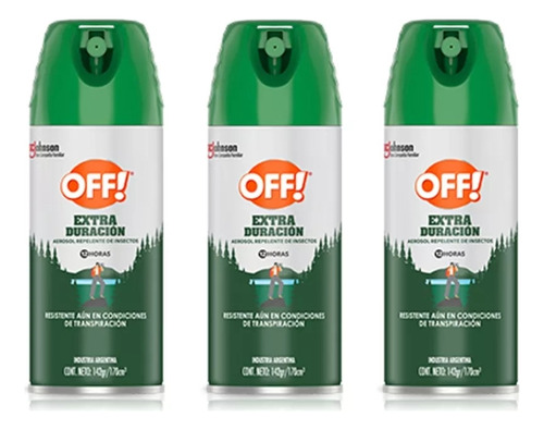 Off Extra Duracion 12hs Repelente Mosquitos(precio X 3unid)