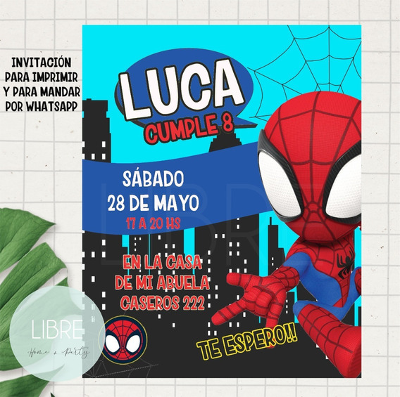 Kit Imprimible Invitaciones Spider Man Spidey Araña | MercadoLibre