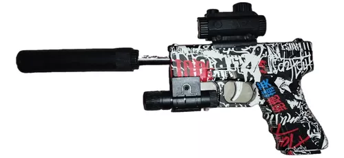 Pistola De Hidrogel Juguete Ak47 Metralleta Grafiti Lanza Balines color 4