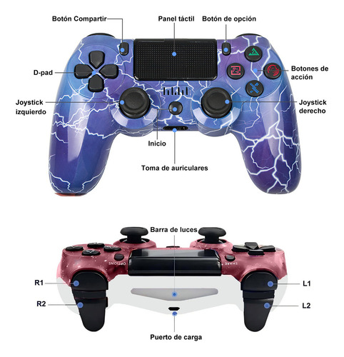 2 Mandos Inalámbricos Compatibles Con Consola De Juegos Y Pc Color Azul