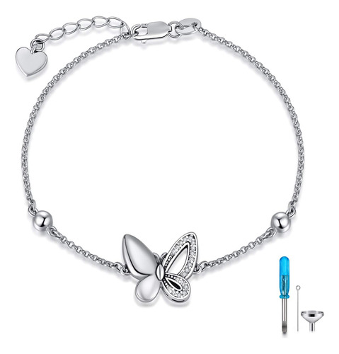 Joyería De Cremación De Mariposas, Pulsera De Urna De Plata