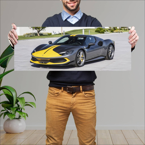 Cuadro 30x80cm Auto 2022 Ferrari 296 Gtb Assetto 792