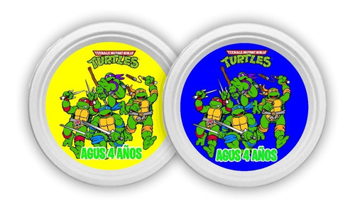 Tortugas Ninja Platos Para Torta Pack X10 Personalizado