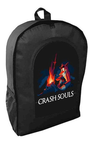 Mochila Negra Crash Bandicoot Adulto / Escolar B4