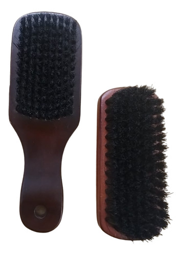 Kit 2 Cepillos Barbero Madera Con Y Sin Mango