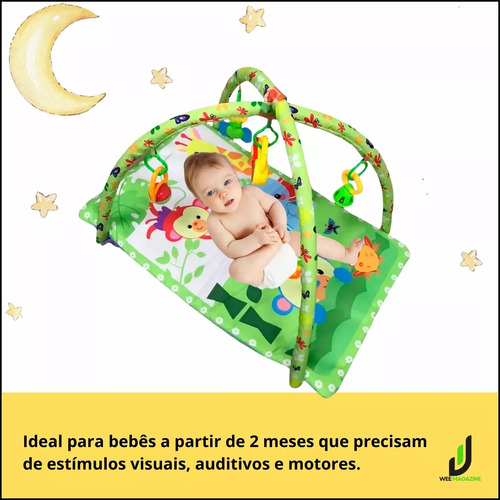 Tapete Almofada Musical Infantil Com Mobile Animais Safari