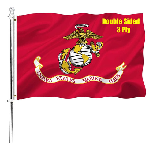 Bandera Del Cuerpo De Marines De Ee. Uu. Doble Cara 3x5...